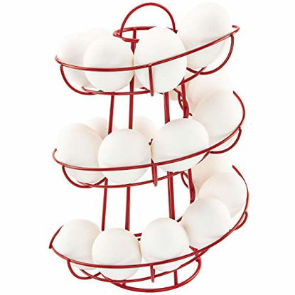 Picture of Southern Homewares Egg Skelter Deluxe Modern Spiraling Dispenser Rack Red