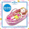 Picture of June Garden Cozy Dream Doll Bassinet - Baby Doll Portable Carrier - Fits for American Girl Dolls up to 14" - Soft Pillow & Safety Buckle Included