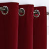 Picture of NICETOWN Red Insulated Blackout Curtain Home Decoration Solid Grommet Top Blackout Living Room Drape for Large Window (1 Panel, 42 x 84 inches)