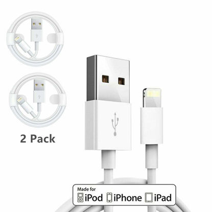 Picture of (2 Pack) Apple iPhone/iPad Charging/Charger Cord Lightning to USB Cable[Original Apple MFi Certified] Compatible iPhone X/8/7/6,iPad Pro/Air/Mini,iPod Touch(1M/3.3FT)