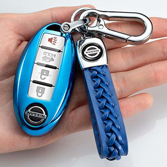 For Nissan/Infiniti Blue TPU Car Smart Key Case Soft Protector Cover Accessories 