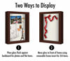 Picture of Americanflat 8.5x11 Shadow Box Frame in Mahogany with Soft Linen Back - Composite Wood with Shatter Resistant Glass for Wall and Tabletop