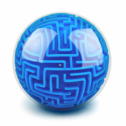 Picture of YongnKids Amaze 3D Gravity Memory Sequential Maze Ball Puzzle Toy Gifts for Kids Adults - Challenges Game Lover Tiny Balls Brain Teasers Game (Blue)