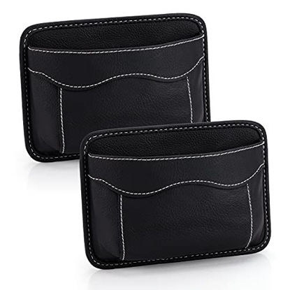 Picture of Accmor Car Side Pocket Organizer, Auto Seat Pockets PU Leather Container Tray Pouch, Seat Storage Gap Filler, Phone Pen Glasses Coin Key Holder for Car Door, Window, Console, Seat