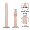 Picture of STIROLL Slim Leather Bands Compatible with Apple Watch Band 38mm 40mm 42mm 44mm, Top Grain Leather Watch Thin Wristband for iWatch SE Series 6/5/4/3/2/1 (Pale pink with Silver, 38mm/40mm)