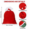 Picture of 2 Pieces Christmas Red Velvet Santa Claus Bags with Drawstring Cord, Extra Large Velvet Santa's Present Sack Bags for Xmas Present Toys, Storage Bags Holiday Party Supply, 19.7 x 27.6 Inches
