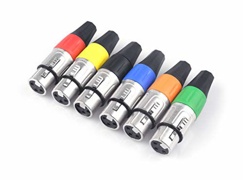 GetUSCart- XLR Connectors, Devinal Colored 3 PIN XLR Ends, Male/Female ...