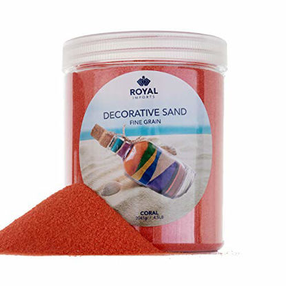 Picture of Royal Imports 4.5 LBS Colored Decorative Beach Sand for Vase Filler, Wedding, Home Décor, Crafts and Therapy Play, Coral