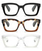 Picture of 3 Pack Oversize Square Design Reading Glasses for Women, Blue Light Blocking Reader