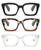 Picture of 3 Pack Oversize Square Design Reading Glasses for Women, Blue Light Blocking Reader