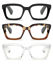 Picture of 3 Pack Oversize Square Design Reading Glasses for Women, Blue Light Blocking Reader