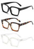 Picture of 3 Pack Oversize Square Design Reading Glasses for Women, Blue Light Blocking Reader