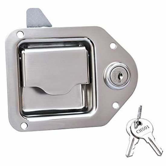 Stainless Truck Tool Box Latch Paddle Lock Replacement Handle 4-3/8”x 3-1/4” with 2 Keys
