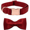 Picture of Lionet Paws Bowtie Dog Collar - Comfortable Silk Dog Collar with Detachable Bow Tie for Medium Dogs Wedding, Neck 13.5-22 Inches