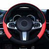 Picture of SHIAWASENA Car Steering Wheel Cover, Leather, Universal 15 Inch Fit, Anti-Slip & Odor-Free (Black&Bright Red)