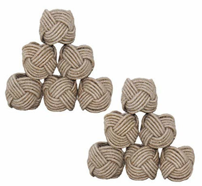 Picture of COTTON CRAFT - Jute Napkin Ring - Set of 12-2 Inch Round - Hand Made by Skilled artisans - A Beautiful complement to Your Dinner Table décor