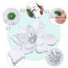 Picture of 24 Pieces 3 Size Christmas Glitter Poinsettia Flowers Wedding Faux Flowers Christmas Decoration Ornaments for Christmas Tree New Year Home Outdoor Decoration (White,3.2/4/6 Inches)