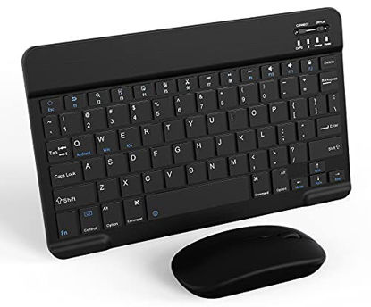 Picture of Protable Wireless Bluetooth Keyboard and Mouse Combo Rechargeable External Cordless Keyboard for Android Windows Tablet Cell Phone Surface iPad iPhone MacBook Air Pro iMac Mac Laptop (Black)