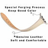 Picture of STIROLL Slim Leather Bands Compatible with Apple Watch Band 38mm 40mm, Top Grain Leather Watch Thin Wristband for iWatch SE Series 6/5/4/3/2/1 (Beige with Silver, 38mm/40mm)