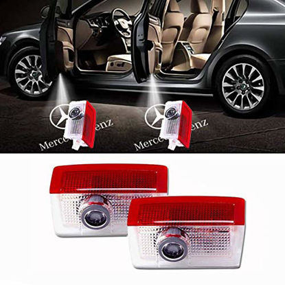 Picture of 2Pcs Car Door LED Logo Projector Welcome Lamp Door Light Accessories Light for Mercedes-Benz E A C ML Class w212 w166 w176 Series
