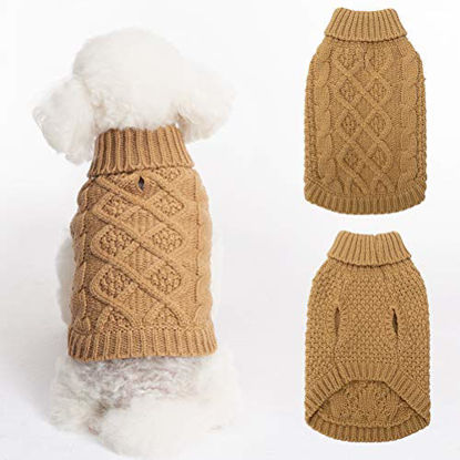 Picture of Mihachi Dog Sweater - Winter Coat Apparel Classic Cable Knit Clothes for Cold Weather