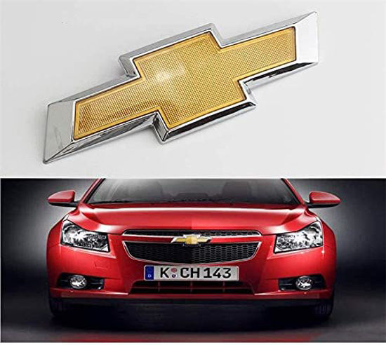 GetUSCart- Front Grill Bowtie Emblem for Chevy Cruze 2009-2014 Front Bumper  Emblem Grille Badge Grill Sign Symbol Logo(Gold Chrome)
