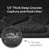 Picture of MIGHTY MONKEY Premium Cat Litter Trapping Mats, Best Scatter Control, Jumbo XL Sizes, 35 x23 inches, Mat Traps Litter, Easy to Clean, Soft on Kitty Paws, Jet Black