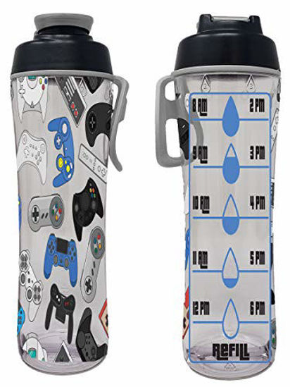 50 Strong Kids Water Bottle with Times to Drink, 24oz BPA-Free Reusable Water  Bottles with Time Marker, Durable Plastic Design Perfect for School, Leakproof Chug Cap & Carry Loop
