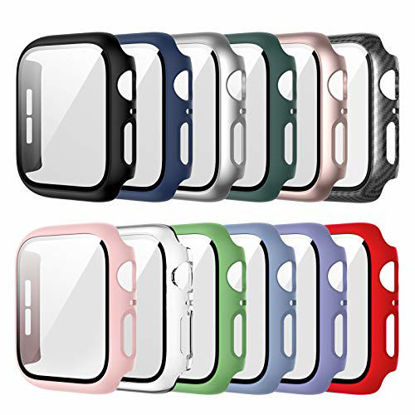 Picture of 12 Pack Case for Apple Watch 38mm Series 3/2/1 with Tempered Glass Screen Protector, Haojavo Full Hard PC Ultra-Thin Scratch Resistant Bumper HD Protective Cover for iWatch Accessories