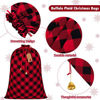 Picture of Aneco 2 Packs Buffalo Plaid Drawstring Bag Jumbo Size Holiday Santa Present Bag Large Cotton Storage Bags with 24 Pieces Kraft Tags and Bell for Storing Christmas Gifts