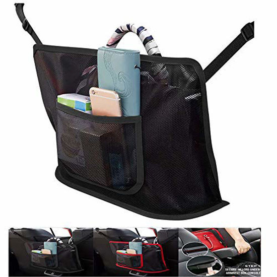 Car Net Pocket Handbag Holder, Car Net Bag Dual Usage - Car Purse Holder  Between Seats/Car Organizer Back Seat, Large Capacity Car Mesh Handbag  Holder with Tray, Barrier of Backseat Kids Pet,