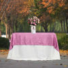 Picture of JYFLZQ Rose Pink Sequin Tablecloth 50" x 80" Rectangular Sparkly Drape Table Cloths Table Cover Overlay for Wedding Birthday Party Baby Bridal Shower