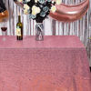 Picture of JYFLZQ Rose Pink Sequin Tablecloth 50" x 80" Rectangular Sparkly Drape Table Cloths Table Cover Overlay for Wedding Birthday Party Baby Bridal Shower