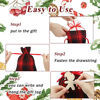 Picture of 10 Pieces Christmas Buffalo Plaid Drawstring Bags Drawstring Gift Bags Santa Large Sacks Xmas Wrapping Bags Cotton Drawstring Bags Sack for Party Favors Candies (Red and Black Plaid,6 x 8 Inch)