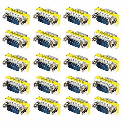 Picture of abcGoodefg 9 Pin RS-232 DB9 Male to Male Female to Female Serial Cable Gender Changer Coupler Adapter (20 Pack, DB9 Male to Male)