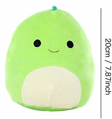 Picture of 1 Pcs Cute Dinosaur Plush Toy Dinosaur Stuffed Animal, 8 Inch Cotton Plushies Doll Soft Lumbar Back Cushion Pillow for Car and Home Decoration Plush Birthday (Green)