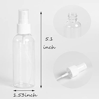 Picture of 2.7oz 40 Pack Fine Mist Clear Spray Bottles Refillable & Reusable Empty Plastic Travel Bottle for Essential Oils, Travel, Perfumes (80ml-40pcs, Clear)
