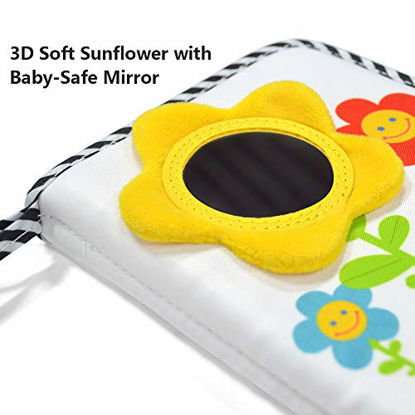 Picture of ABCKEY My Family and Friends Baby Photo Album with Sunflower Baby-Safe Mirror Holds 18 Photos