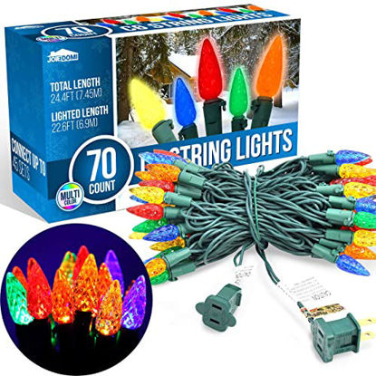 Picture of 70-Counts C6 Christmas Light, 22.6 ft Multicolor Christmas Lights for Indoor or Outdoor Christmas Decorations