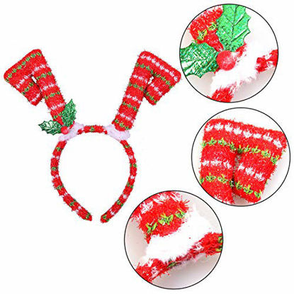 Picture of Aneco 9 Pack Christmas Headbands Christmas Glasses Frames Xmas Party Hat Headwear Christmas Costume Accessory for Christmas Party Supplies