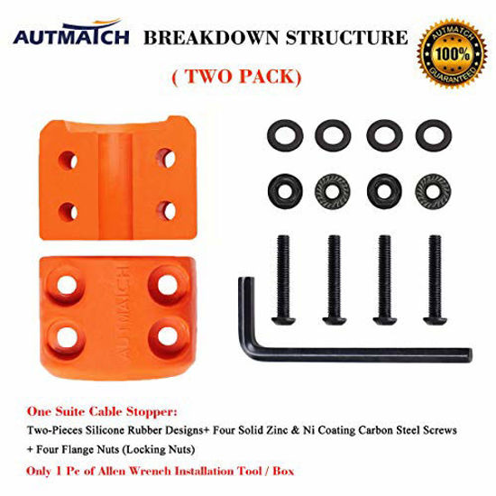 Picture of AUTMATCH Winch Cable Hook Stopper (2 Pack) Silicone Rubber Shock Absorbent Winch Stopper Best Winch Accessories for Wire & Synthetic Cables ATV UTV Prevent Pulling Eliminate Abrasion Bouncing Orange