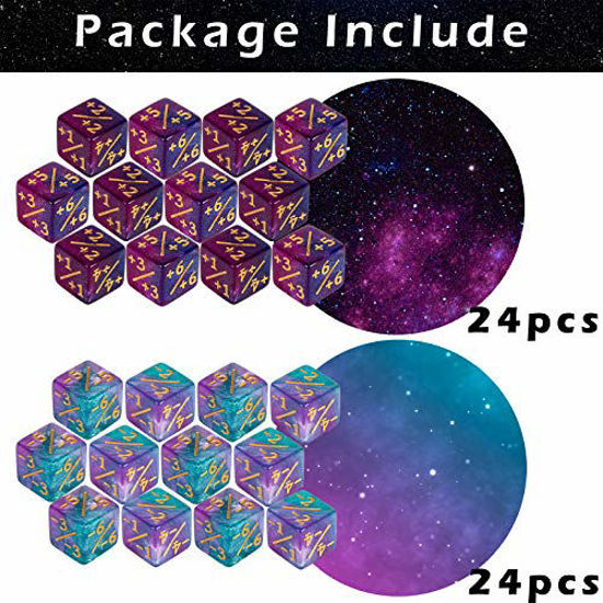 Lot De 48 Dés Compteurs D6 Pour MTG, Magic - 4 Couleurs, Sac De Rangement, Compatible Jeux De Cartes Et De Société - 14