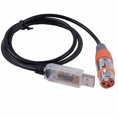 USB To DMX512 RS485 Interface Adapter XLR Male 3Pin Connector Support Freestyler Fixture Lightkey QLC DMX Control Light Cable