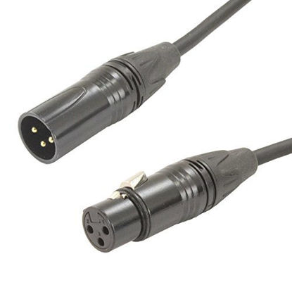 Picture of MCSPROAUDIO 3 pin Male to Female XLR Cable with black Straight connectors (35 FT Foot Feet)