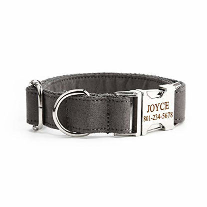 Picture of Customized Dog Collar, Personalized Laser Engraved Aluminum Alloy Buckle - Name Phone Number ID Collar Adjustable Pet Accessories for Small Medium and Large Dog as Gift