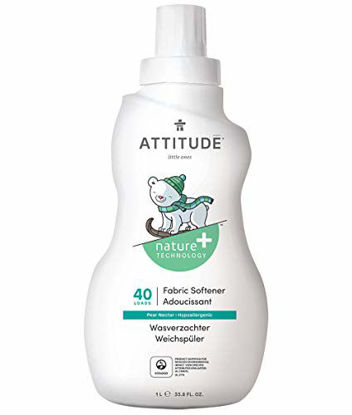 Picture of ATTITUDE Hypoallergenic Baby Fabric Softener (Plant-based, Non-toxic, ECOLOGO Certified), 33.8 Fl Oz (Pack of 1), Pear Nectar