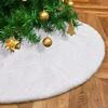 Picture of White Christmas Tree Skirt 24 inch Faux Fur Tree Skirt Small Xmas Tree Skirt Christmas Decorations