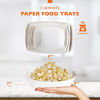 Picture of [125 Pack] 3 lb White Paper Food Tray - Grease Resistant Serving Plate, Heavy Duty Paperboard Boat Basket Snack Containers Holds Tacos Nachos Fries Hot Corn Dogs, for Fairs Picnics and Party Supplies