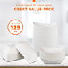 Picture of [125 Pack] 3 lb White Paper Food Tray - Grease Resistant Serving Plate, Heavy Duty Paperboard Boat Basket Snack Containers Holds Tacos Nachos Fries Hot Corn Dogs, for Fairs Picnics and Party Supplies