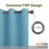 Picture of NICETOWN Blackout Curtain Panel for Window - Window Treatment Thermal Insulated Solid Grommet Blackout Drape for Bedroom (Teal Blue, Single Panel, 52 by 72 inches)
